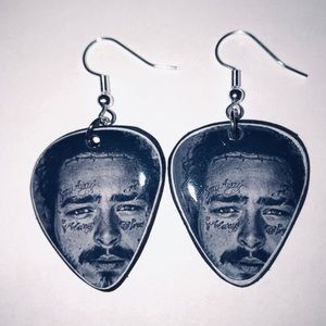 POST MALONE vinyl record guitar pic earrings